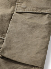 ヴィンテージ風ウォッシュ加工多ポケットショートパンツ