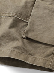 ヴィンテージ風ウォッシュ加工多ポケットショートパンツ