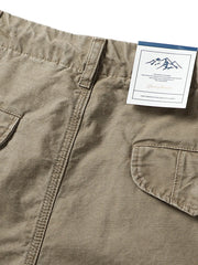 ヴィンテージ風ウォッシュ加工多ポケットショートパンツ