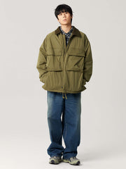 レトロダブルプリーツデニムパンツ