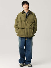 レトロダブルプリーツデニムパンツ