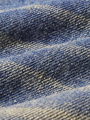 レトロダブルプリーツデニムパンツ