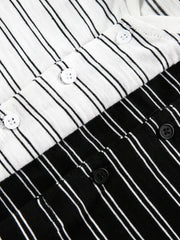 ヴィンテージ ヘンリーネック ストライプTシャツ