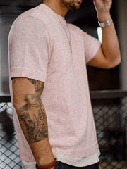 ヴィンテージピンクワッフルニットTシャツ