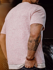 ヴィンテージピンクワッフルニットTシャツ