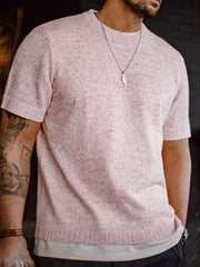 ヴィンテージピンクワッフルニットTシャツ