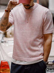 ヴィンテージピンクワッフルニットTシャツ