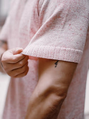 ヴィンテージピンクワッフルニットTシャツ