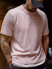 ヴィンテージピンクワッフルニットTシャツ