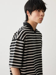 レトロストライプ ポロシャツ