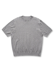 アオロンハイネックショートスリーブニットTシャツ ブラック 正面