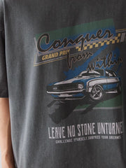 ヴィンテージウォッシュ カーグラフィックTシャツ