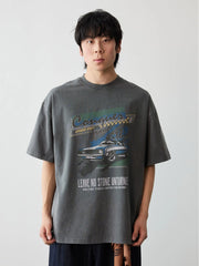 ヴィンテージウォッシュ カーグラフィックTシャツ