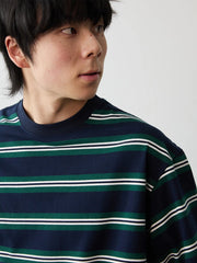 デイリー通勤 ストライプTシャツ