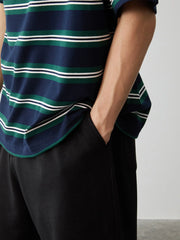 デイリー通勤 ストライプTシャツ