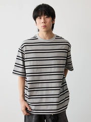 デイリー通勤 ストライプTシャツ