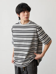 デイリー通勤 ストライプTシャツ
