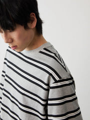デイリー通勤 ストライプTシャツ