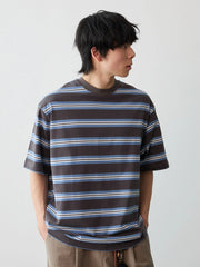 デイリー通勤 ストライプTシャツ