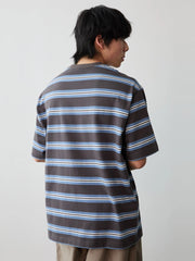 デイリー通勤 ストライプTシャツ
