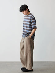 デイリー通勤 ストライプTシャツ