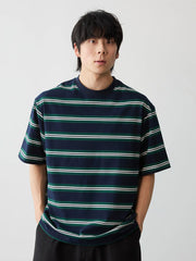 デイリー通勤 ストライプTシャツ
