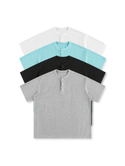 250gヘビーウエイトワッフルヘンリーネックTシャツ