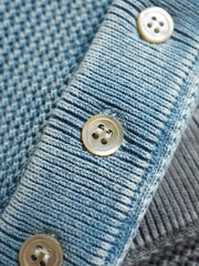 グリッドヘンリーネックTシャツ