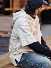 レイヤードフーディショートスリーブTシャツ