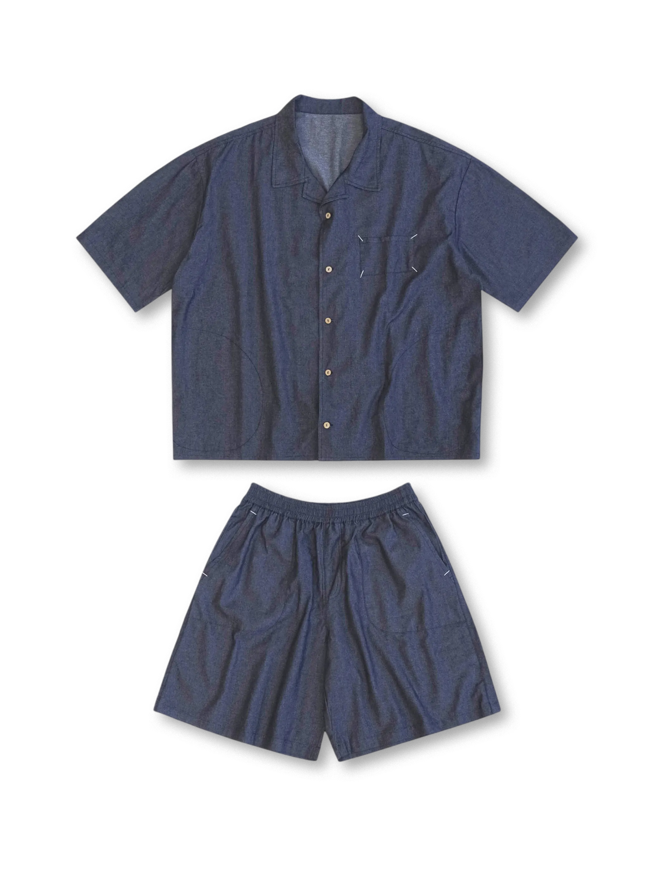 デニムキューバシャツ&ショーツセット全体