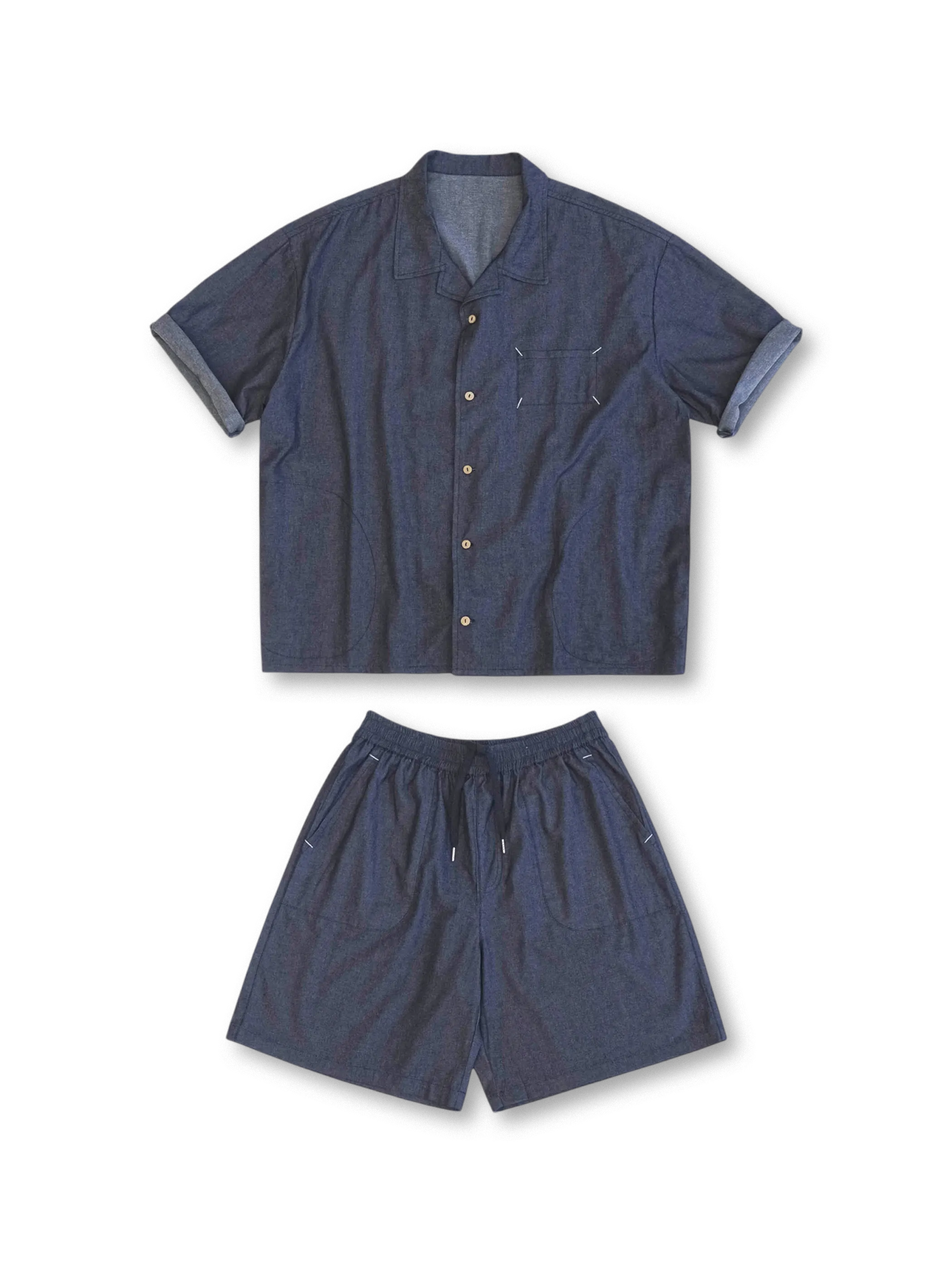 デニムキューバシャツ&ショーツセット全体
