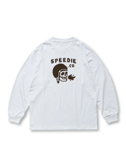 骷髅イラストがプリントされた長袖Tシャツの正面