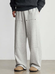 スタッズ付きパッチポケット スウェットパンツ