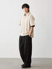 ドレープ感ダブルプリーツ スラックス