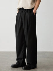 ドレープ感ダブルプリーツ スラックス