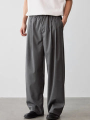 ドレープ感ダブルプリーツ スラックス