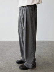 ドレープ感ダブルプリーツ スラックス