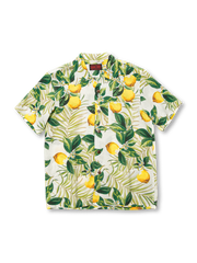 レモン柄 白アロハシャツ