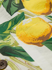 レモン柄 白アロハシャツ