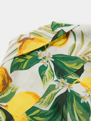 レモン柄 白アロハシャツ