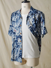 百虎柄 キューバカラー アロハシャツ