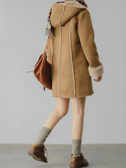 フード付き スエード フリース ジプシーコート