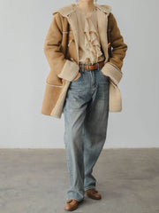 フード付き スエード フリース ジプシーコート