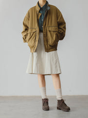 大きめポケット マスタード中綿ジャケット