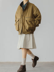 大きめポケット マスタード中綿ジャケット