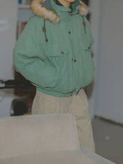 襟ボア モーターサイクルダウン ジャケット