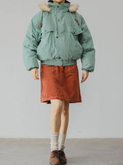 襟ボア モーターサイクルダウン ジャケット