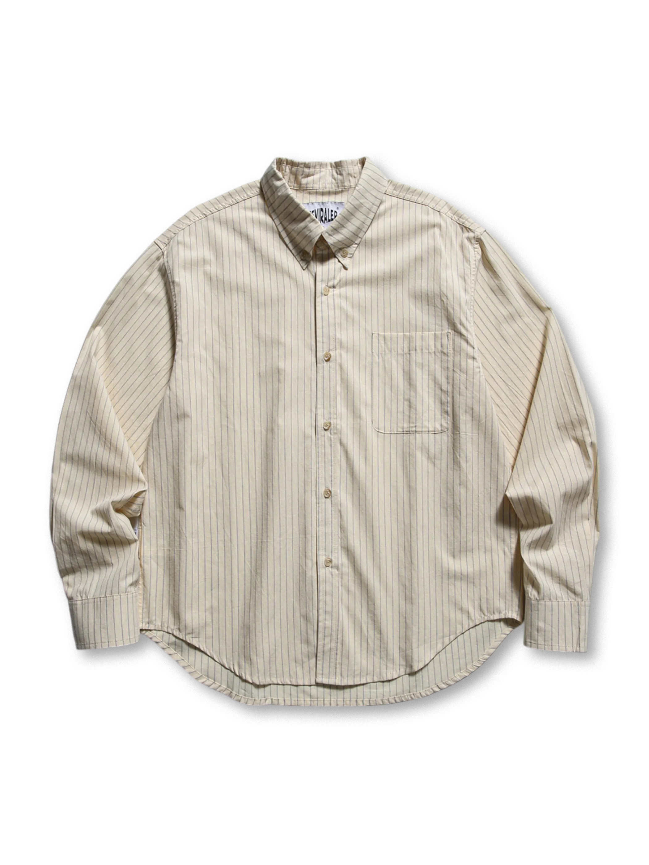 アメリカンレトロストライプ長袖シャツの全体画像