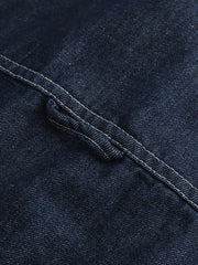 二色デニムパネルシャツ