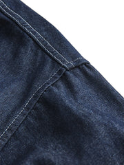 二色デニムパネルシャツ